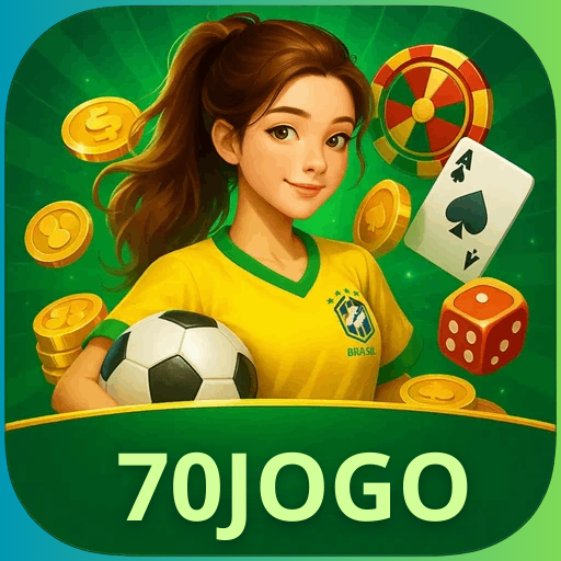 Imagem promocional da 70JOGO mostrando a plataforma e suas vantagens